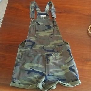 Camo overall shorts by Thread and supply